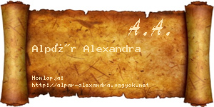 Alpár Alexandra névjegykártya