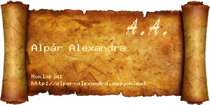 Alpár Alexandra névjegykártya